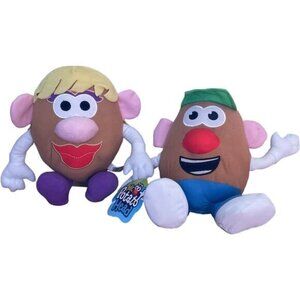 Mr. & Mrs. Potato Head Plush Toy Duo Hasbro Brown Soft Doll Set